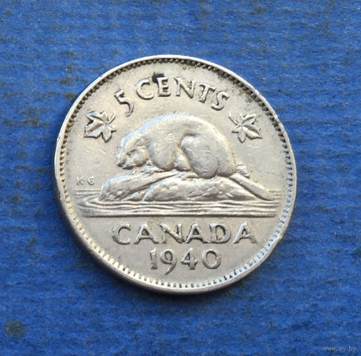 Канада 5 центов 1940