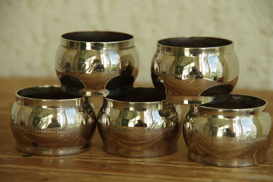 Кольца для салфеток с серебрением  5 шт