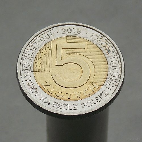Польша 5 злотых 2018 100 лет независимости