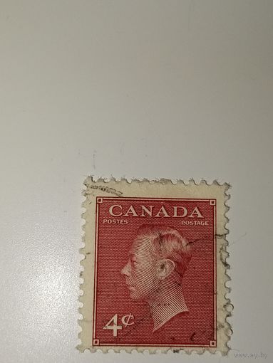 Канада 1949-1951. Король Георг VI - Надпись: POSTES POSTAGE