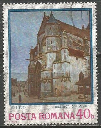 Румыния. 100 лет импрессионистам. А.Сислей. Церковь. 1974г. Mi#3176.
