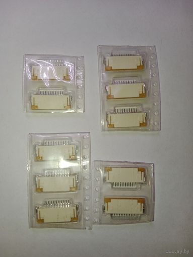 Разъём smd под плоский шлейф шаг 1мм 10 контактов