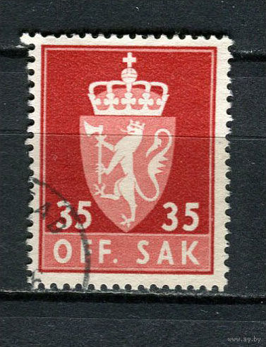 Норвегия - 1955/1973 - Герб 35 О. Dienstmarken - [Mi.74хd] - 1 марка. Гашеная.  (Лот 20JB)-TG3P56