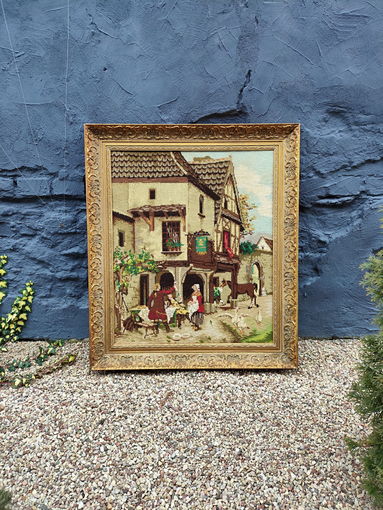 Гобеленовое Панно в Деревянной Раме, Европа ХХ век.