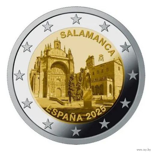 2 Евро Испания 2025  Саламанка UNC из ролла