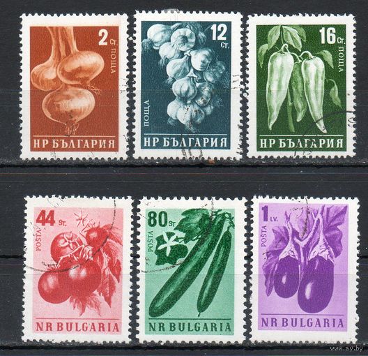 Сельскохозяйственные культуры Овощи Болгария 1958 год серия из 6 марок