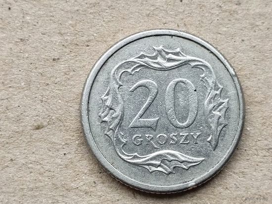 Польша 20 грошей, 2007г. (U-обм)