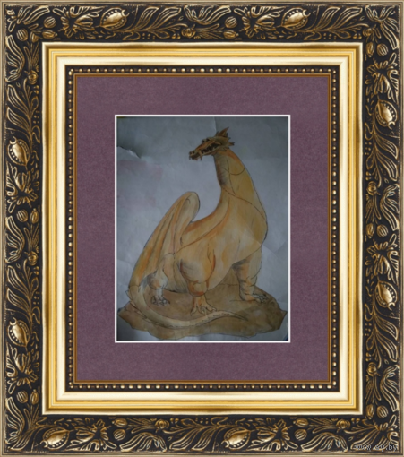 Рисунок, карандаш, дракон 90-е