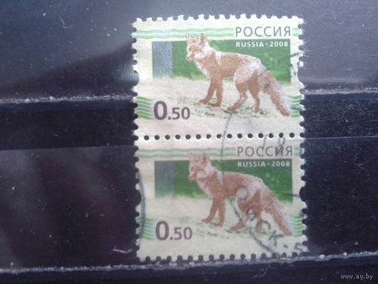 Россия 2008 Стандарт, лис пара 25 коп