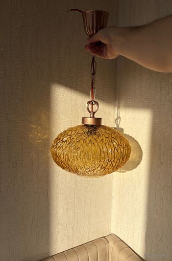 Потолочный винтажный светильник,люстра производства ГДР