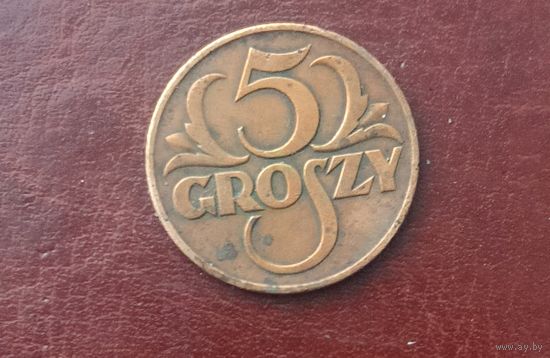 Монета Польша 5 грошей 1937 г