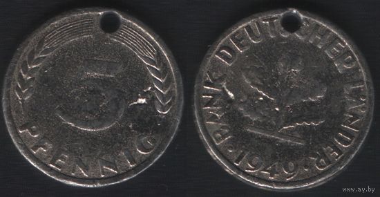 Германия km102 (ФРГ) 5 пфенниг 1949 год фальш (nf01 ТОРГ