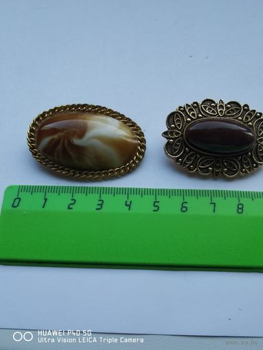 Две овальные броши СССР самая привлекательная цена трёхдневный аукцион