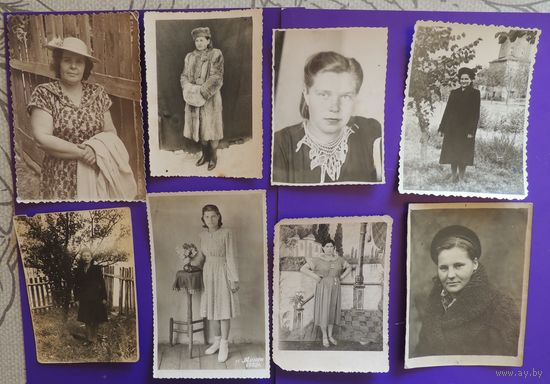 Фото "Дамы", 1940-1950-е гг., 8 шт.