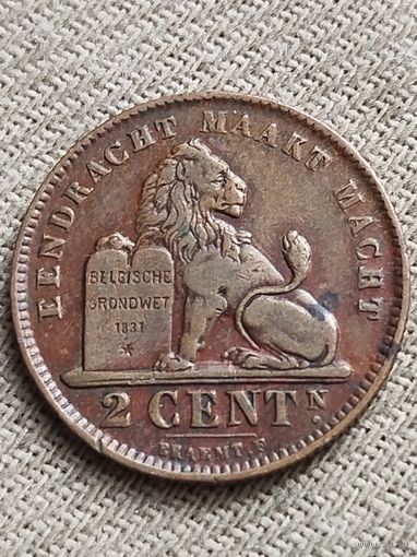Распродажа - 2 сантима 1911г.,Бельгия,АЛЬБЕРТ 1