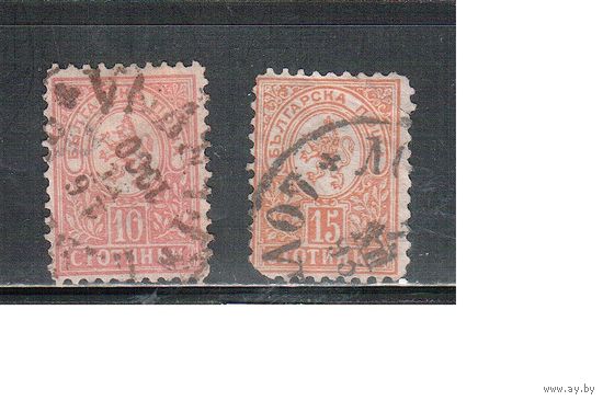 Болгария(Княжество)-1889, (Мих.32D-33D ),  гаш. , Стандарт, Герб,  перф. 11 1/2 ,