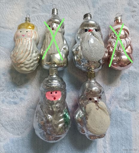 Елочные игрушки, стекло, дед мороз, поштучно