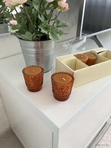 Подсвечники стекло+4 свечи