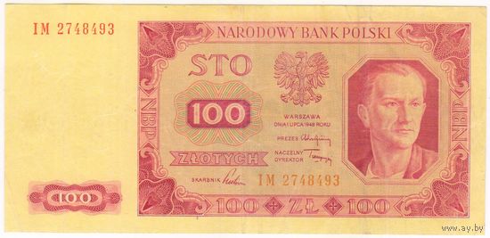 100 злотых 1948 год. Серия IM 2748493