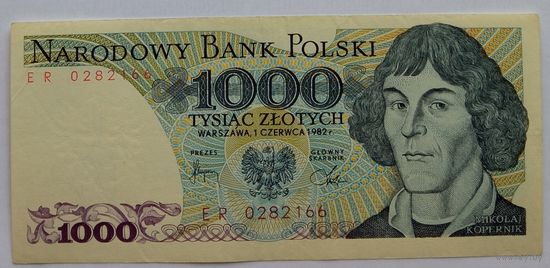 Польша 1000 Злотых 1982 Серия -ER-, XF, 417