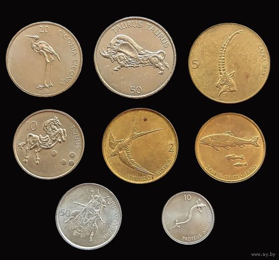 8 МОНЕТ РЕСПУБЛИКИ СЛОВЕНИЯ