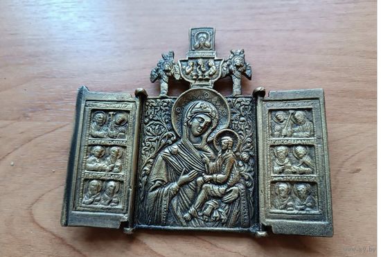 Складень  Богоматерь не с младенцем.Размер 12х10см. послевоенная. торг