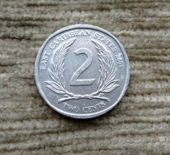 Werty71 Карибские острова 2 цента 2008 Елизавета 2  Карибы