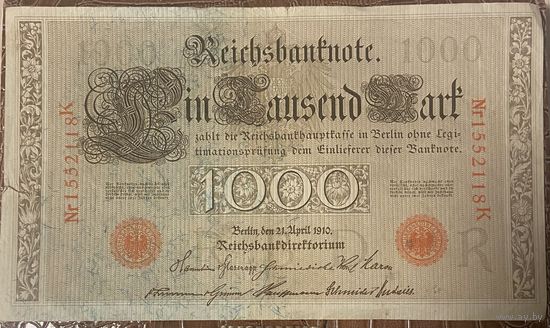 Банкнота 1000 марок 1910 год. Германская империя