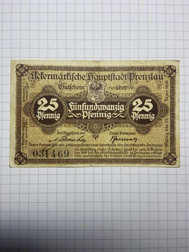 25 пфенигов (нотгельды) г. Германия.-2012