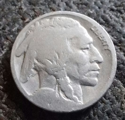 5 центов, США 1913 - 1937 г., чукча в перьях
