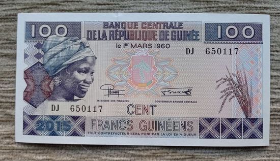 Werty71 Гвинея 100 франков 2015 UNC банкнота