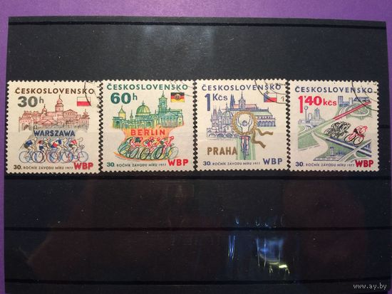 Чехословакия. 30-я велогонка мира. спорт Мих. 2370-2373. 1977 год. (Гаш)
