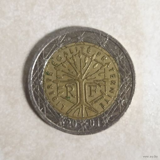 2 евро 2001 Франция