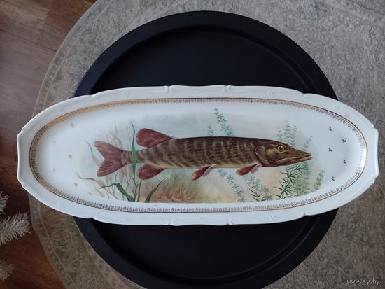 Блюдо тарелка для рыбы огромная 55 см. из сервиза Лимож Limoges Франция