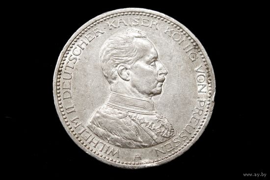 5 марок 1913 г. Пруссия (Германия), Вильгельм II. Штемпельный блеск!