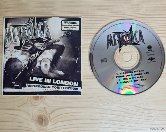 Metallica - Live In London Antipodean Tour Edition (CD, Australia, 1998, лицензия) Cardboard