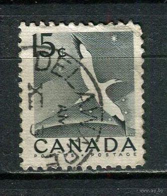 Канада - 1953/1954 - Северная олуша 15С - [Mi.288A] - 1 марка. Гашеная.  (Лот 12HL)-T2P1