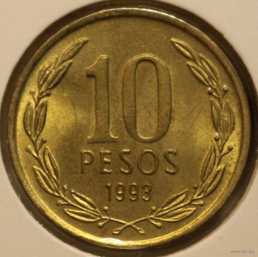 Чили 10 песо 1993 год