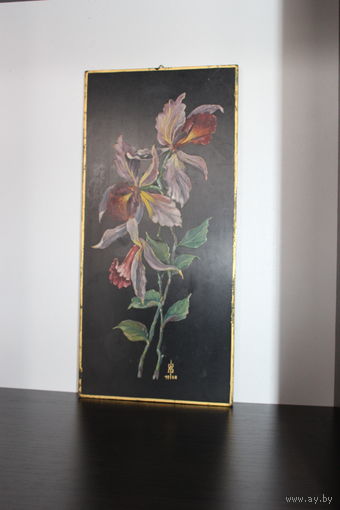Живопись настенная, деревянная, декоративная, расписана маслом, 1958 г.