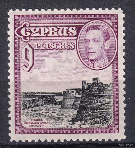 111.BrK. Великобритания. Колонии. Кипр. Георг VI. Архитектура и пейзажи. 1938 г. 9P. Mi.#150.
