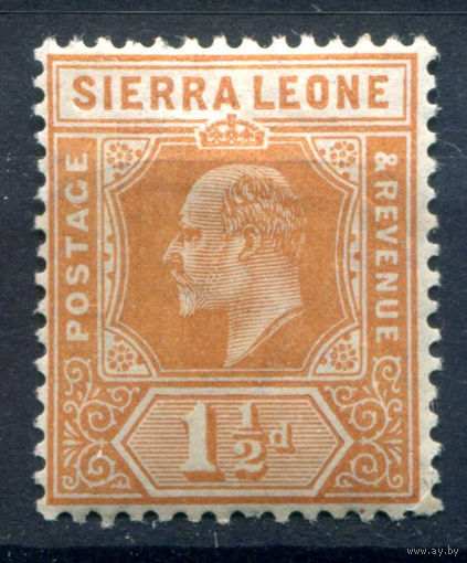 Британские колонии - Сьерра-Леоне - 1907/10г. - король Эдуард VII, 1 1/2 P - 1 марка - MH [Mi 70]. #4-B5-126-A-1