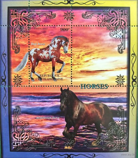 Центральноафриканская Республика 2015. Лошади. Блок