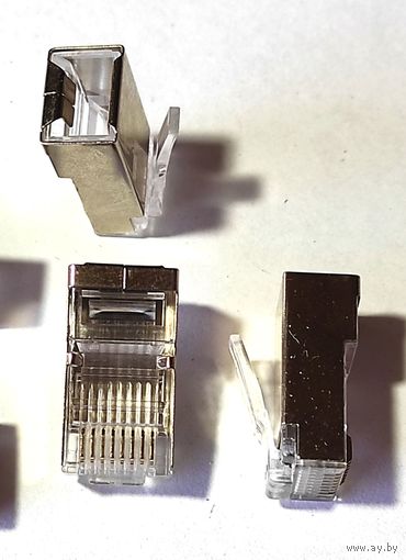 Коннектор 8Р8С с экраном, 3 штуки с 1 рубля