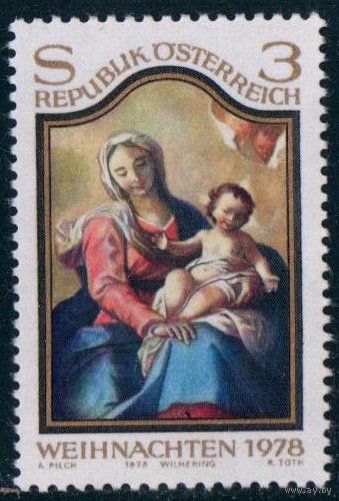 1978 Австрия Живопись Рождество Религия Мадонна с ребенком Монастырь Вильхеринг 1591 п/c ** (М)
