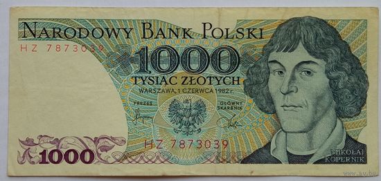 Польша 1000 Злотых 1982 Серия -HZ-, XF, 417