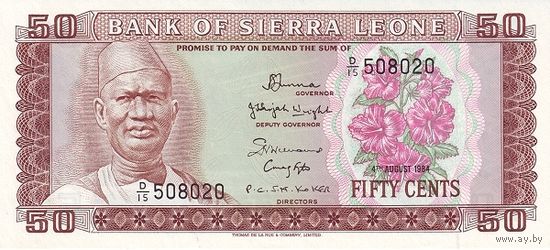 Сьерра Леоне 50 леоне образца 1984 года UNC p4e