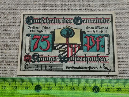 Германия-нотгельд     75 пфенингов  Ausgegeben   1921