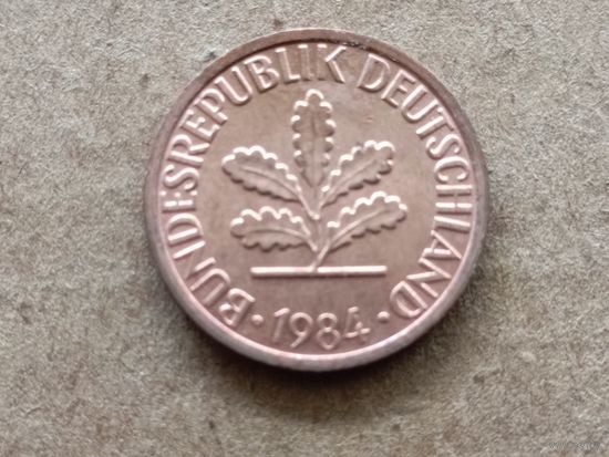 ФРГ 1 пфенниг, 1984"D" (К-U-D-89)