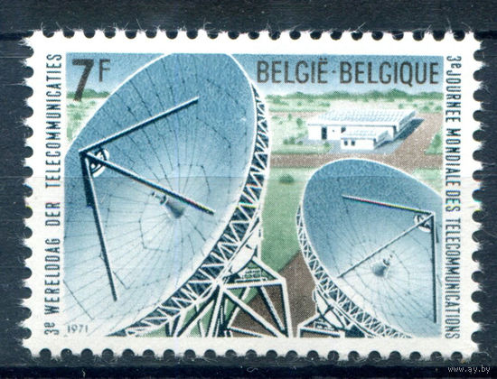 Бельгия - 1971г. - 3- й Всемирный день телекоммуникаций - 1 марка - полная серия, MLH [Mi 1635]. #2-Be-40-B-1