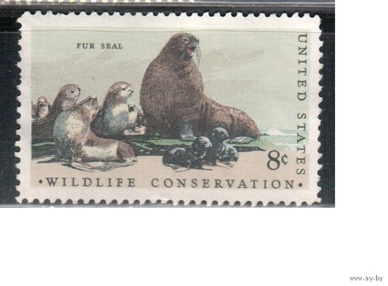 США-1972, (Мих.1079) , * (без клея)* , Фауна, Морской котик